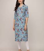 Grey printed crepe short-kurtis