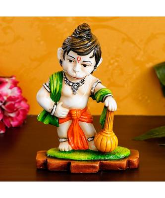 eCraftIndia Colorful Lord Hanuman Handcrafted Polyresin Idol 1