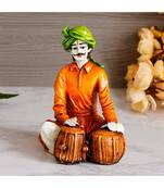 eCraftIndia Colorful Rajasthani Man Playing Tabla Handcrafted Decorative Polyresin Showpiece
