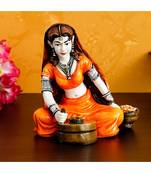 eCraftIndia Rajasthani Lady Using Traditional Flour Mill Handcrafted Decorative Polyresin Showpiece
