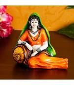 eCraftIndia Resting Rajasthani Lady Handcrafted Decorative Polyresin Showpiece