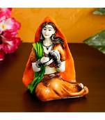 eCraftIndia Colorful Rajasthani Lady Handcrafted Decorative Polyresin Showpiece