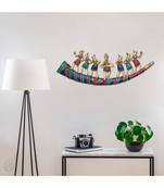eCraftIndia Tribals Dancing on Multicolor Shehnai Handcrafted Decorative Wall Hanging