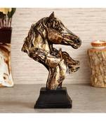eCraftIndia Antique Finish Horse Couple Face Handcrafted Polyresin Decorative Showpiece