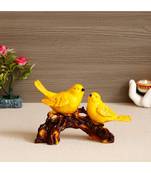 eCraftIndia Yellow Birds on Tree Branch Handcrafted Polyresin Decorative Showpiece