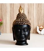eCraftIndia Black & Gold Buddha Head Handcrafted Polyresin Statue