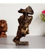 eCraftIndia Antique Finish Finger on Man Lips Handcrafted Decorative Polyresin Showpiece