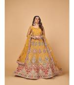 Mustard heavy work lehenga choli set