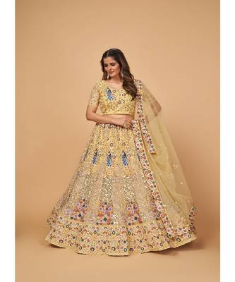 Peacock work lehenga choli set 3