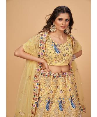 Peacock work lehenga choli set 4
