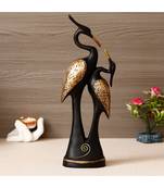 eCraftIndia Black Loving Swan Couple Handcrafted Polyresin Decorative Showpiece