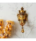 eCraftIndia Lord Ganesha Diya With Bell Metal Handcrafted Wall Hanging