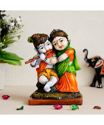 eCraftIndia Colorful Radha Krishna Artistic Polyresin Figurine 1