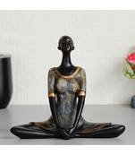 eCraftIndia Lady in Butterfly Yoga Pose Antique Finish Handcrafted Decorative Polyresin Showpiece