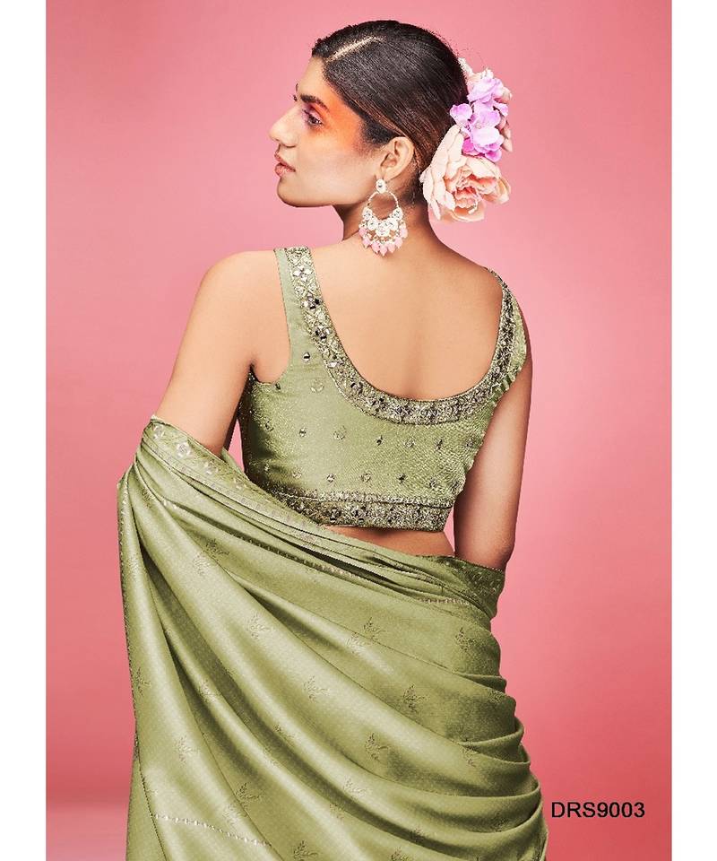 Olive Green Crush Base Designer Lehenga Choli with Dupatta