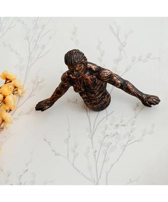 eCraftIndia Man in Freefall Pose Antique Finish Handcrafted Polyresin Wall Decorative 1