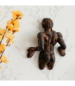 eCraftIndia Man Pushing Wall Antique Finish Handcrafted Polyresin Wall Decorative