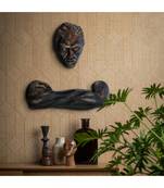 eCraftIndia Man Face with Folded Hands Pose Antique Finish Handcrafted Polyresin Wall Decorative