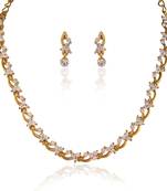 Classy Gold Plated Australian Diamond Stone  Necklace Set
