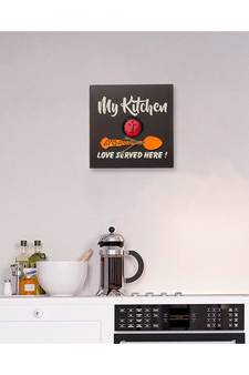 eCraftIndia "My Kitchen, Love Served Here!" Mother's Love Theme Decorative Wooden Wall Hanging