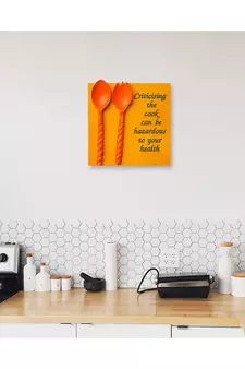 eCraftIndia "Criticising the cook can be hazardous to your health" Kitchen Theme Decorative Wooden Wall Hanging