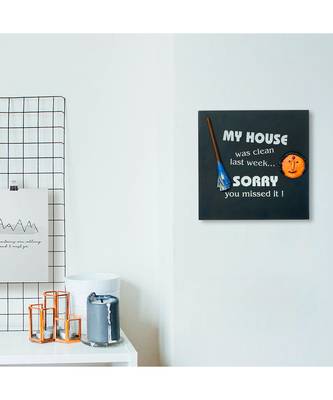 eCraftIndia "My House Was Clean Last Week. Sorry, You Missed It!" Decorative Wooden Wall Hanging 1