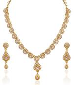Gleaming Gold Plated Australian Diamond Stone  Necklace Set