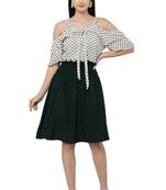 PAVONINE Black Color Off-Shoulder Cut Midi