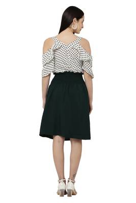 PAVONINE Black Color Off-Shoulder Cut Midi 2
