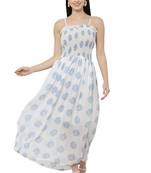 PAVONINE Pink Color Flower Printed Lace Bottom Dress