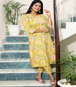 cotton-hand-block-print-yellow-pink-kurta-set