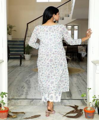 cotton-hand-block-print-white-pink-blue-kurta-set 5
