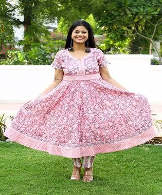 hand-block-print-anarkali-set-pink-floral-design 1