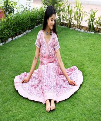 hand-block-print-anarkali-set-pink-floral-design 2