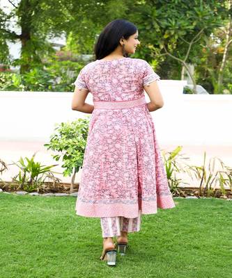 hand-block-print-anarkali-set-pink-floral-design 4