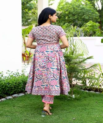 hand-block-print-anarkali-kurta-set-pink-blue 5