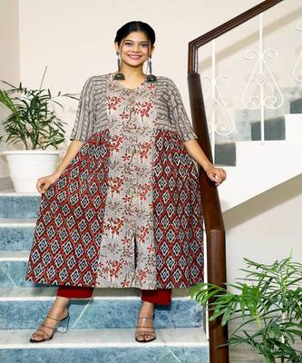 cotton-hand-block-print-anarkali-set-maroon-brown 4