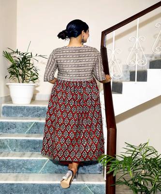 cotton-hand-block-print-anarkali-set-maroon-brown 5