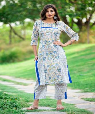 blue-white-cotton-hand-block-printed-kurta-set 3