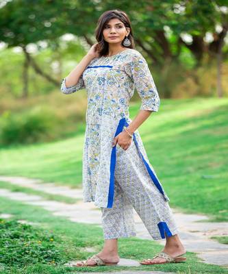 blue-white-cotton-hand-block-printed-kurta-set 5