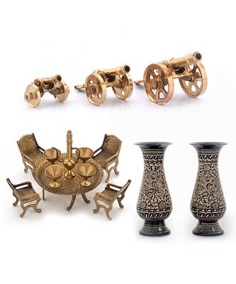 Flower Vase Pair Maharaja Table n 3 Cannons Combo 355 1