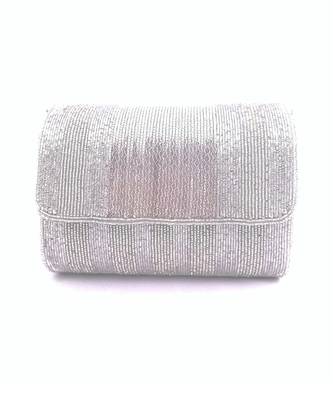 Silver Flapover Clutch 4
