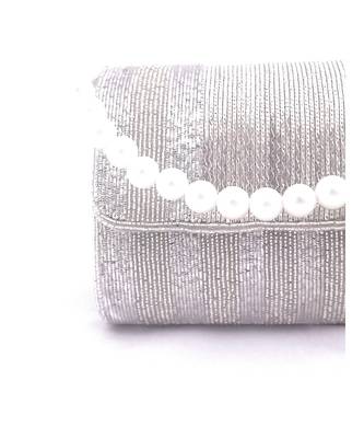 Silver Flapover Clutch 5