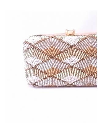 Tricolored Hand embroidered Clutch 4