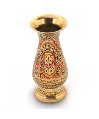 Colorful Meenakari Work Flower Vase Pure Brass 173 2