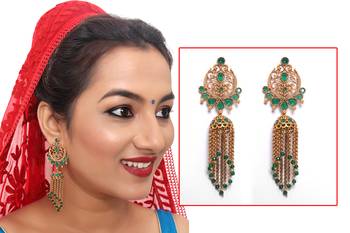 Green diamond earrings 1