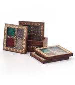 Antique Design Gemstone 4 Tea Coaster Set -198
