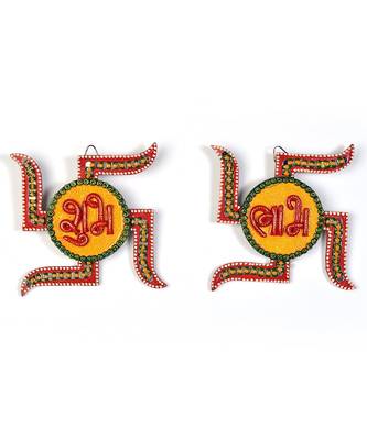 Unique Kundan Swastik Shubh Labh Door Hanging 254 1