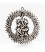 Unique White Metal Chakra Ganesha Idol Hanging 314