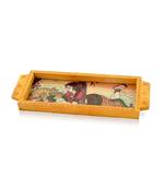 Jaipuri Gemstone Painted Wooden Serving Tray 338